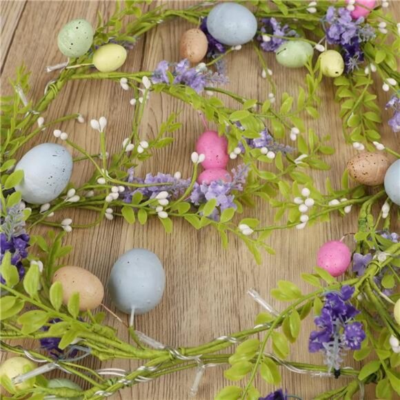 6 FT Easter Garland, Lighted Artificial Garlands with Egg, 20 LED Lights - Picture 8 of 10